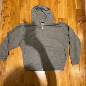 Brandy Melville Gray Zip-Up Hoodie